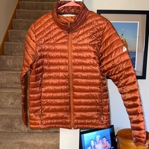 Ultimate Terrain puffer lightweight jacket burnt orange rust medium